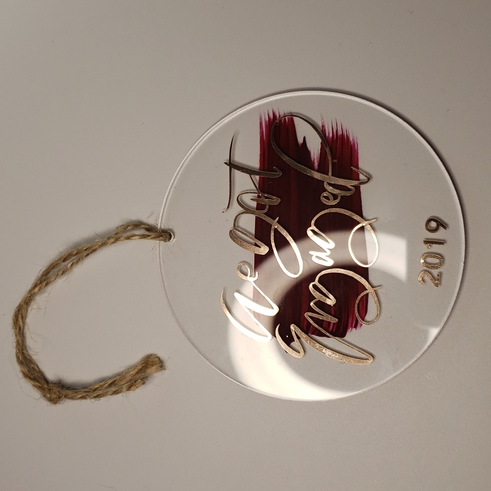 "We Got Engaged 2019" Acrylic Ornament